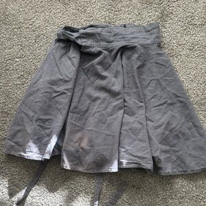 Chic Gray A-Line Womens skirt with pockets and snaps for biking